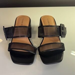 Torrid Black Mesh Slide Sandals